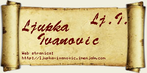 Ljupka Ivanović vizit kartica